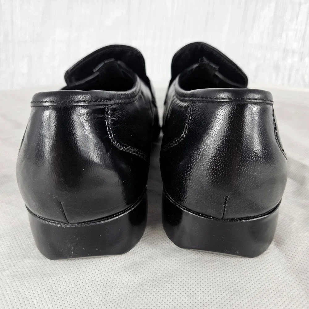 Florsheim Riva Men's 8.5 E Black Leather Comfortech Loafers Moc Toe Dress Shoes
